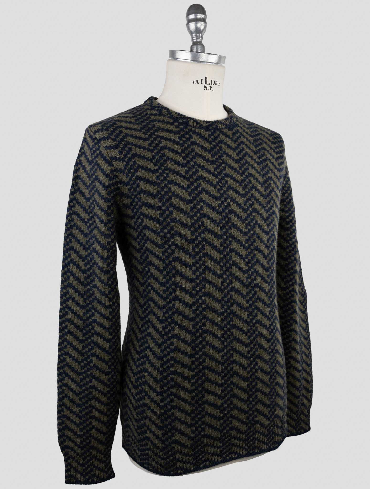 Kiton Blue Green Cashmere Sweater Crewneck