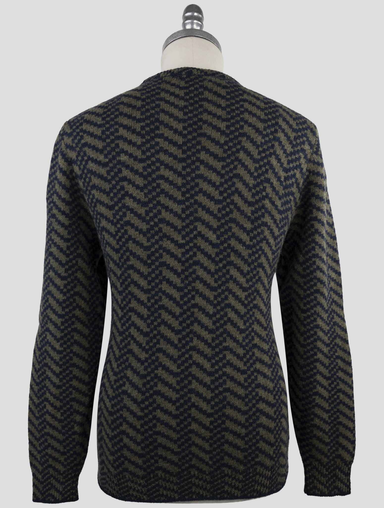 Kiton Blue Green Cashmere Sweater Crewneck