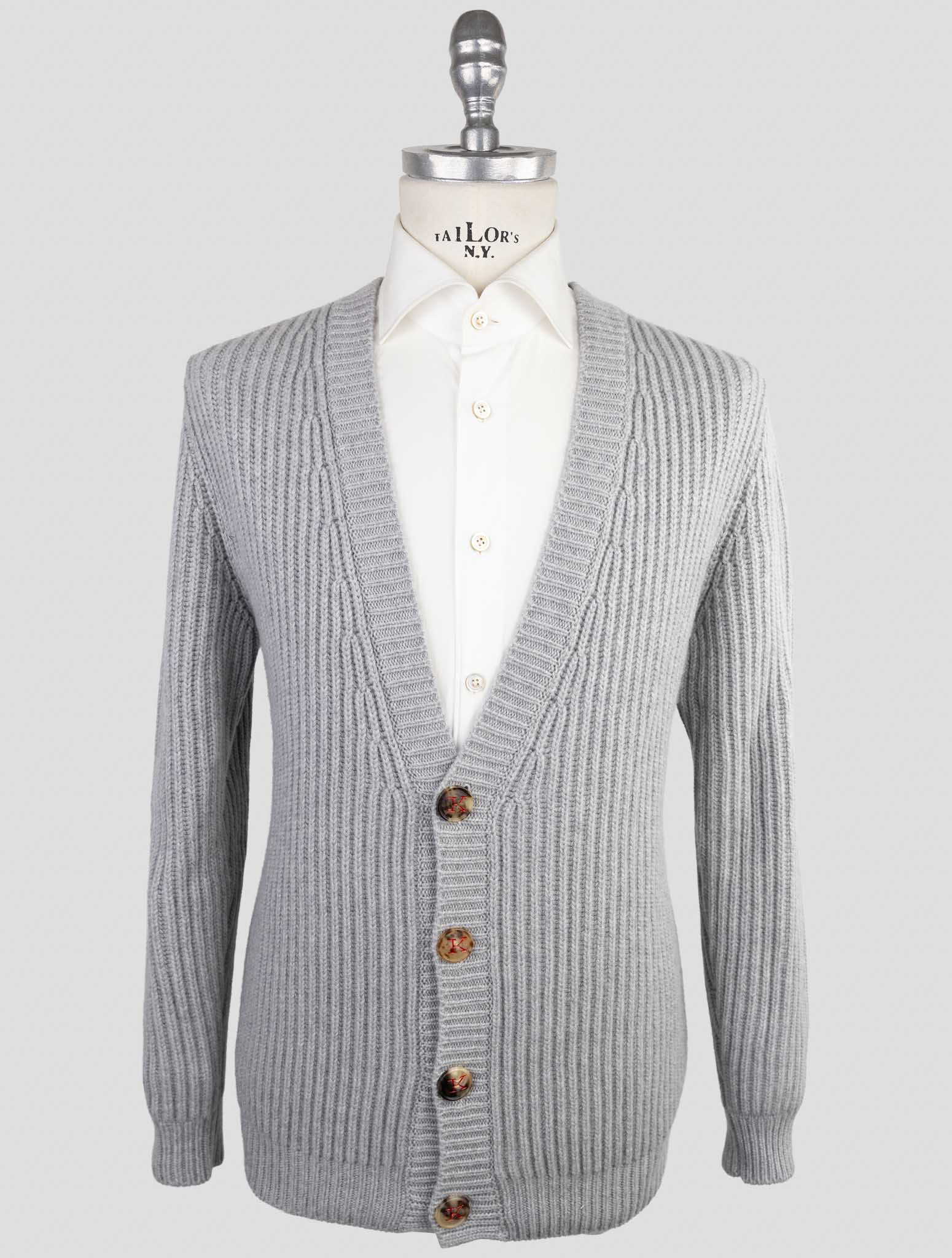 Kiton Gray Cashmere Sweater Cardigan