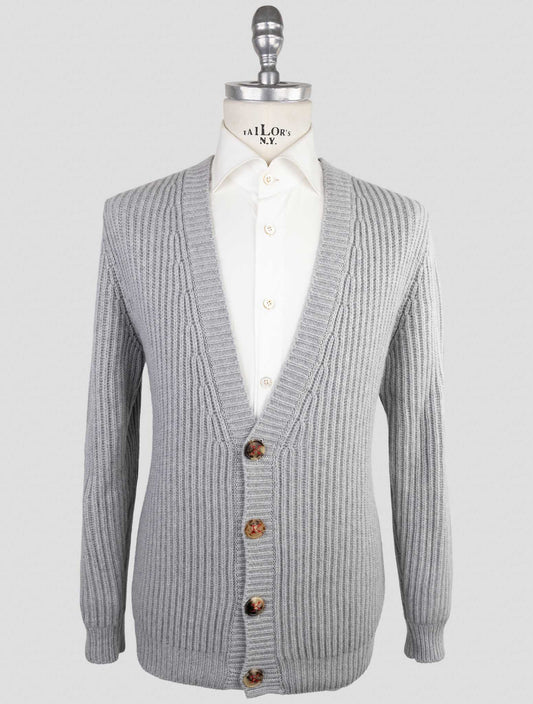 Kiton Gray Cashmere Sweater Cardigan