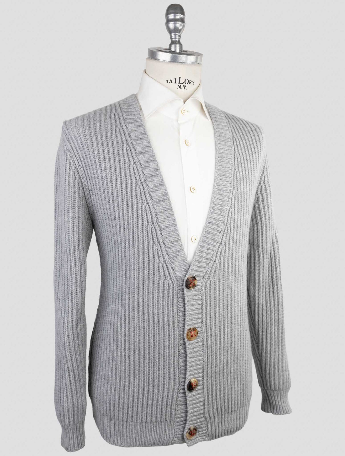 Kiton Gray Cashmere Sweater Cardigan