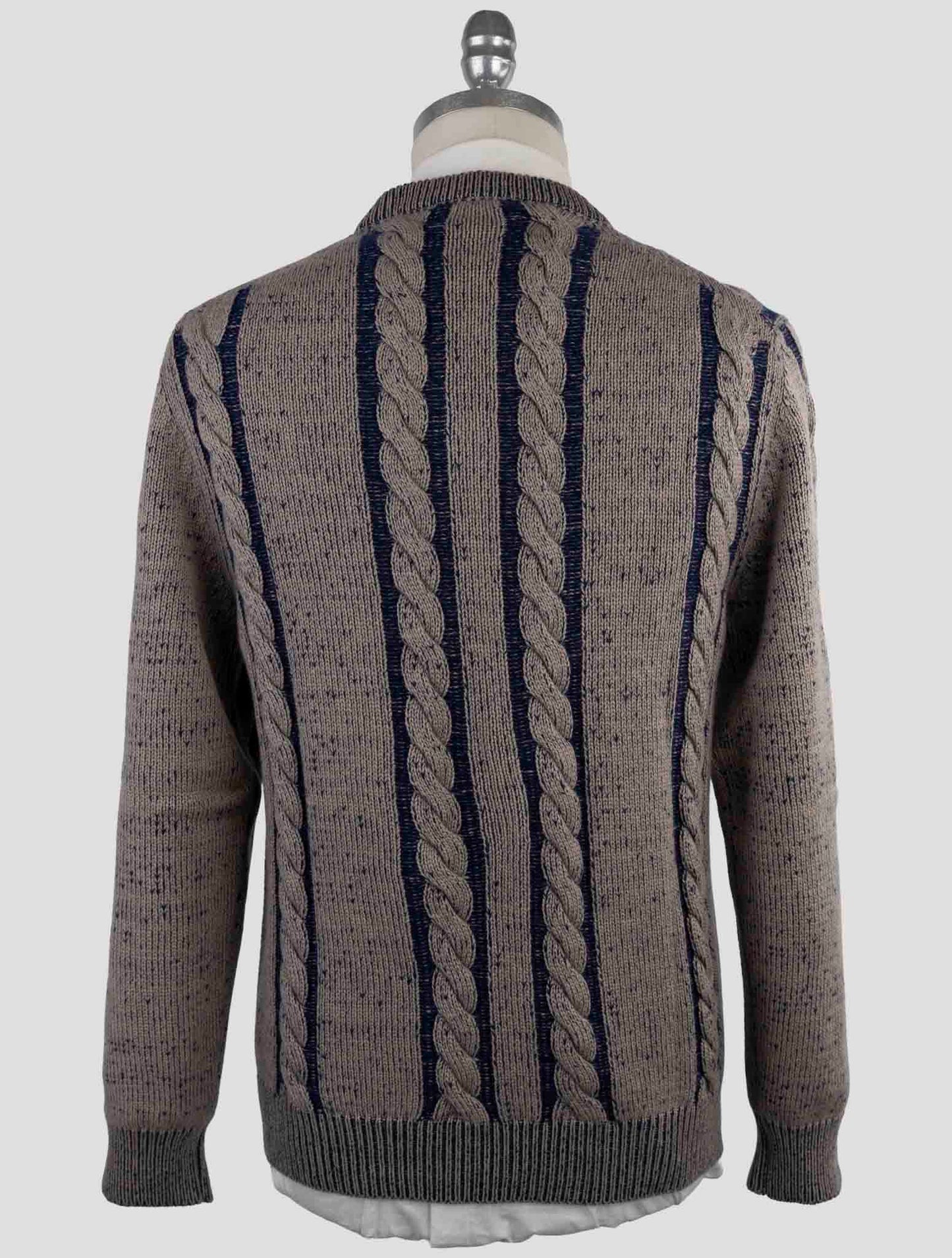 Kiton Brown Blue Cashmere Sweater V-Neck