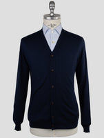 Kiton Blue Cashmere Silk Sweater Cardigan