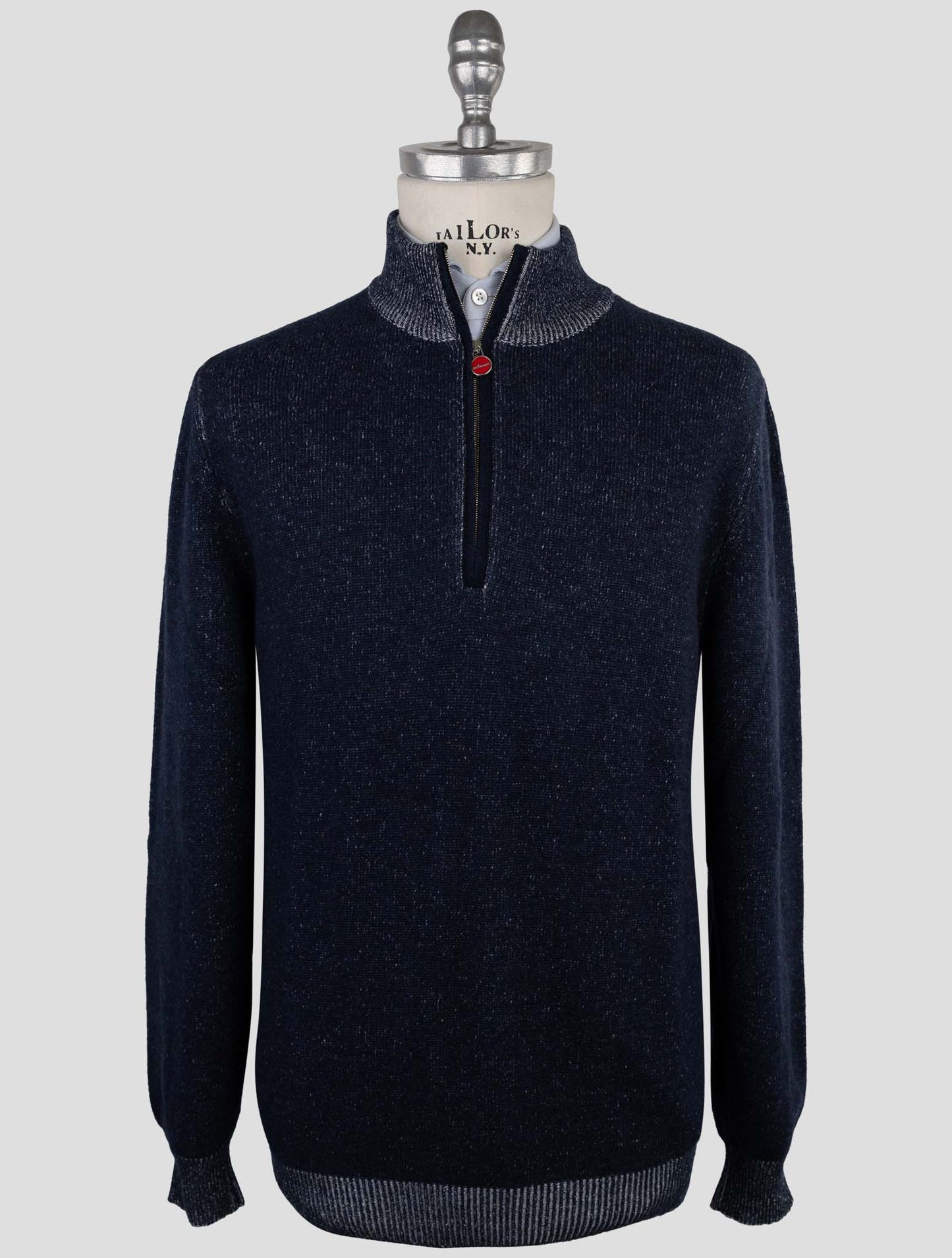 Kiton Blue Cashmere Sweater Full Zip