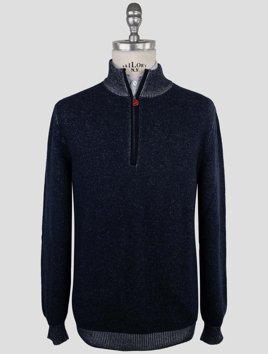 Kiton Blue Cashmere Sweater Full Zip