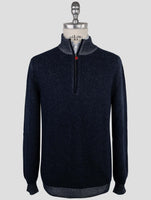 Kiton Blue Cashmere Sweater Full Zip