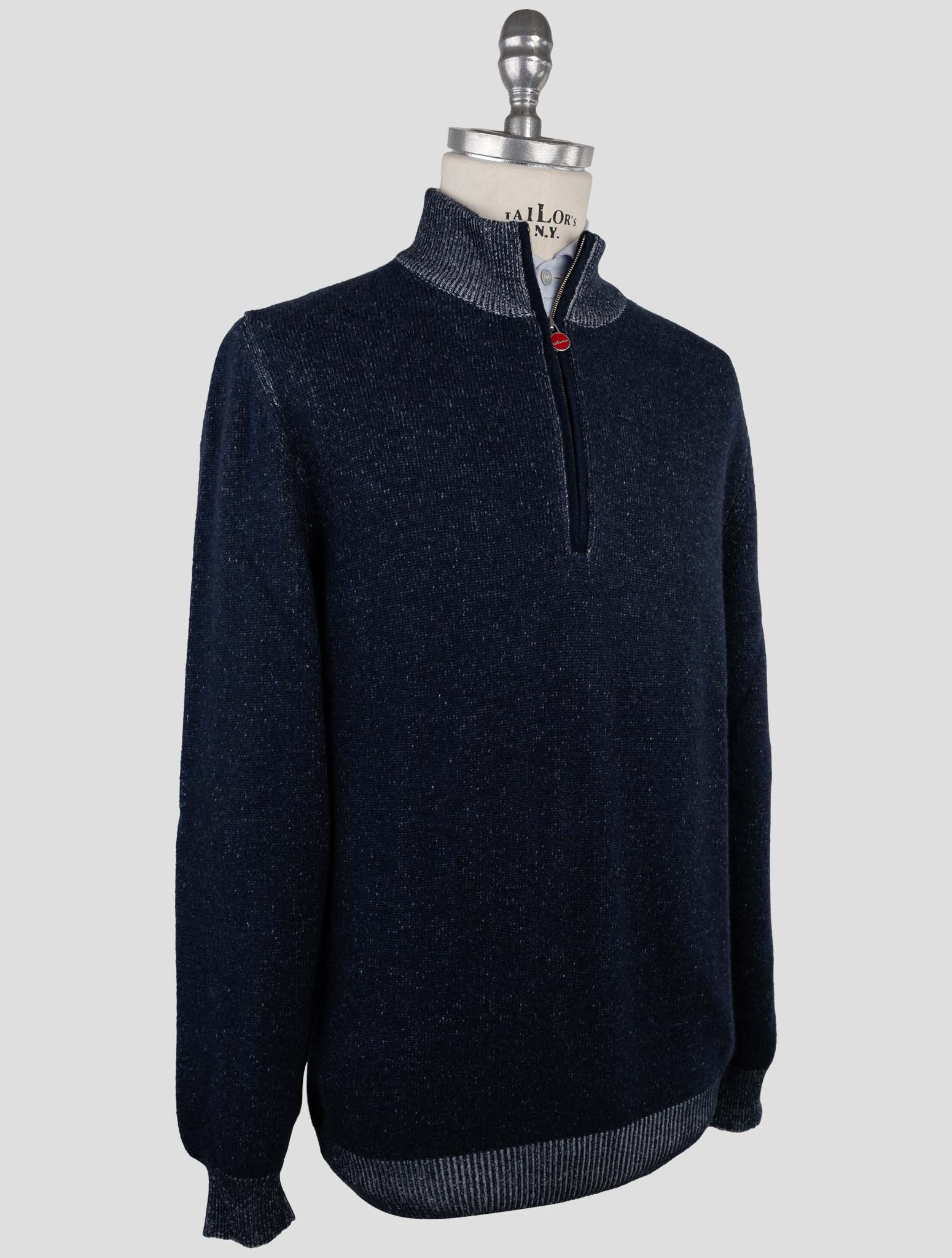 Kiton Blue Cashmere Sweater Full Zip