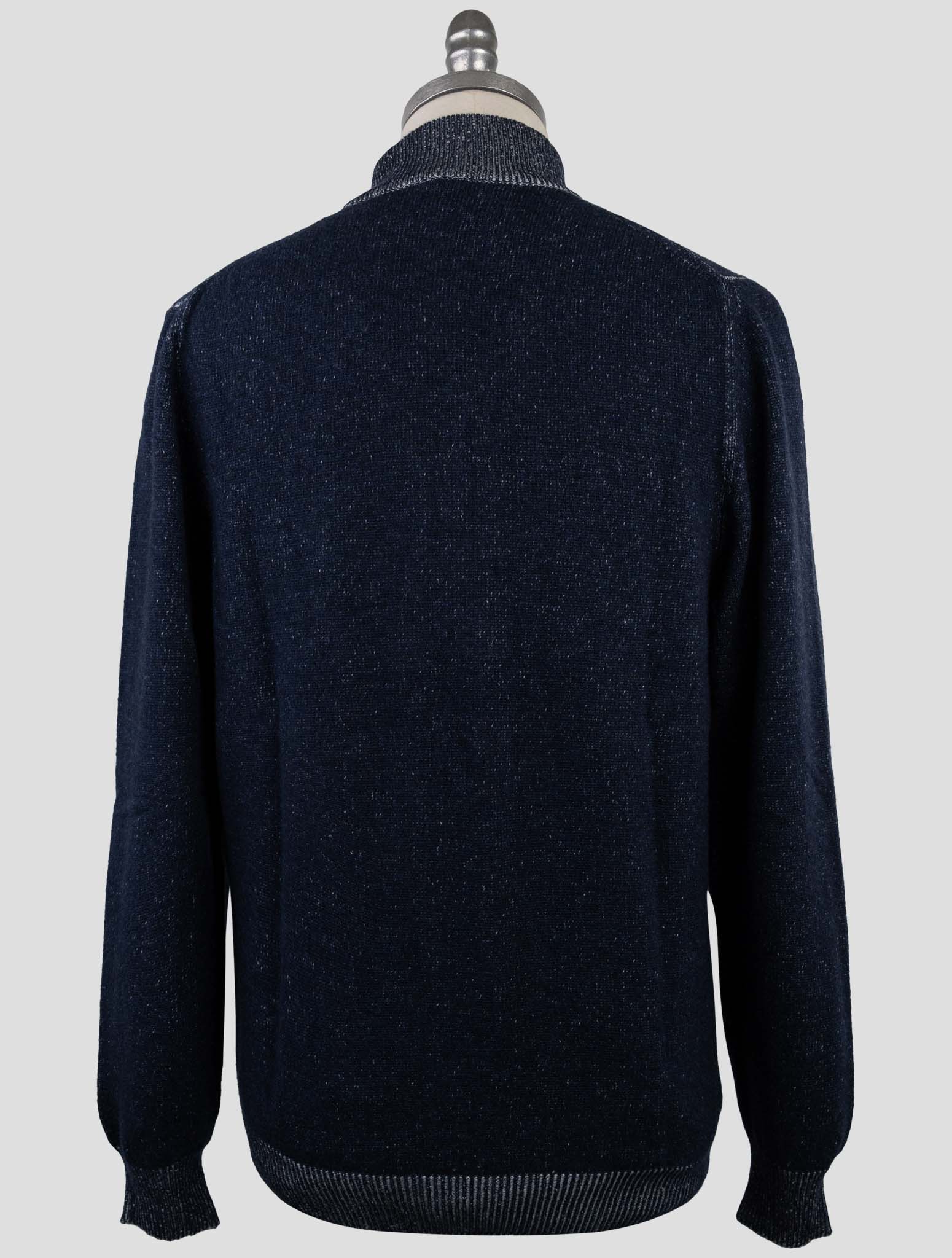 Kiton Blue Cashmere Sweater Full Zip