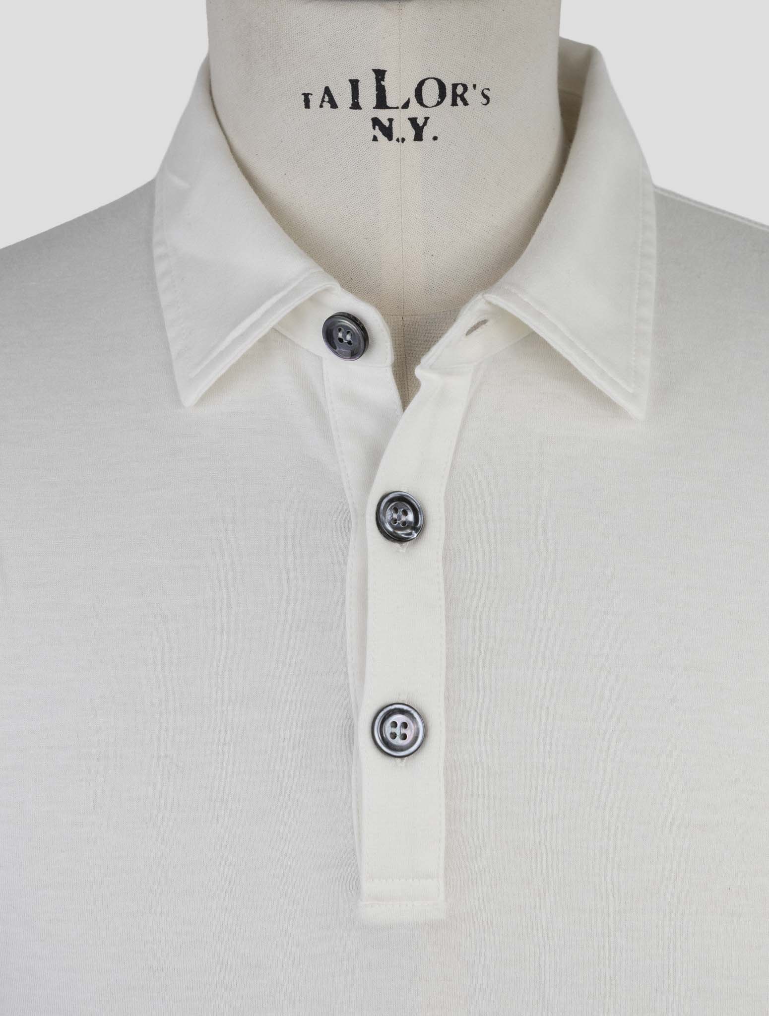 Kiton White Cotton Cashemere Sweater Polo