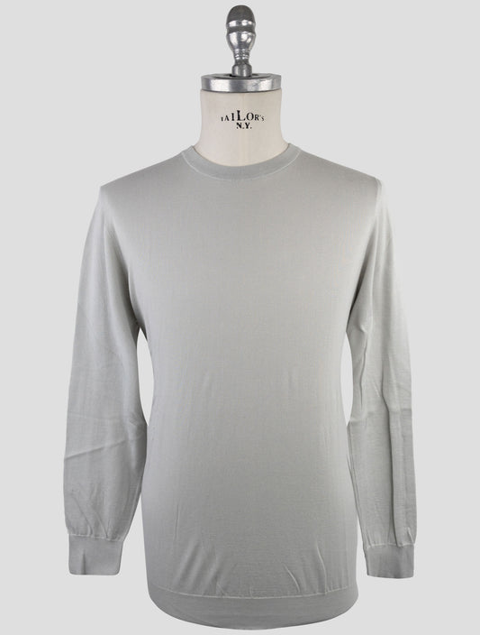 Kiton Gray Cotton Sweater Crewneck