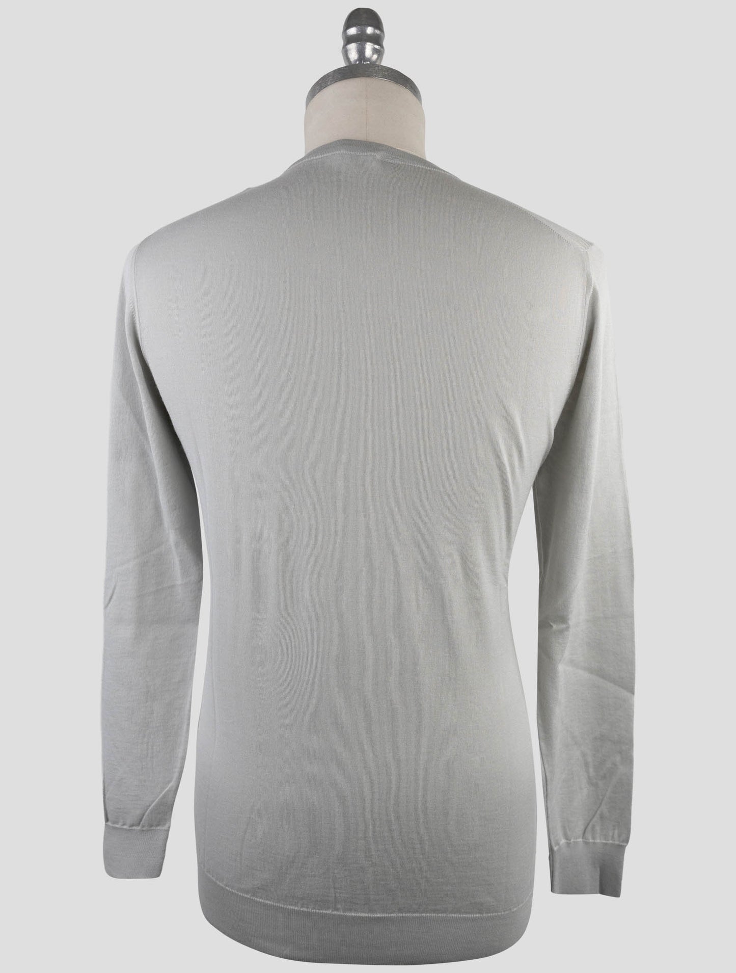 Kiton Gray Cotton Sweater Crewneck