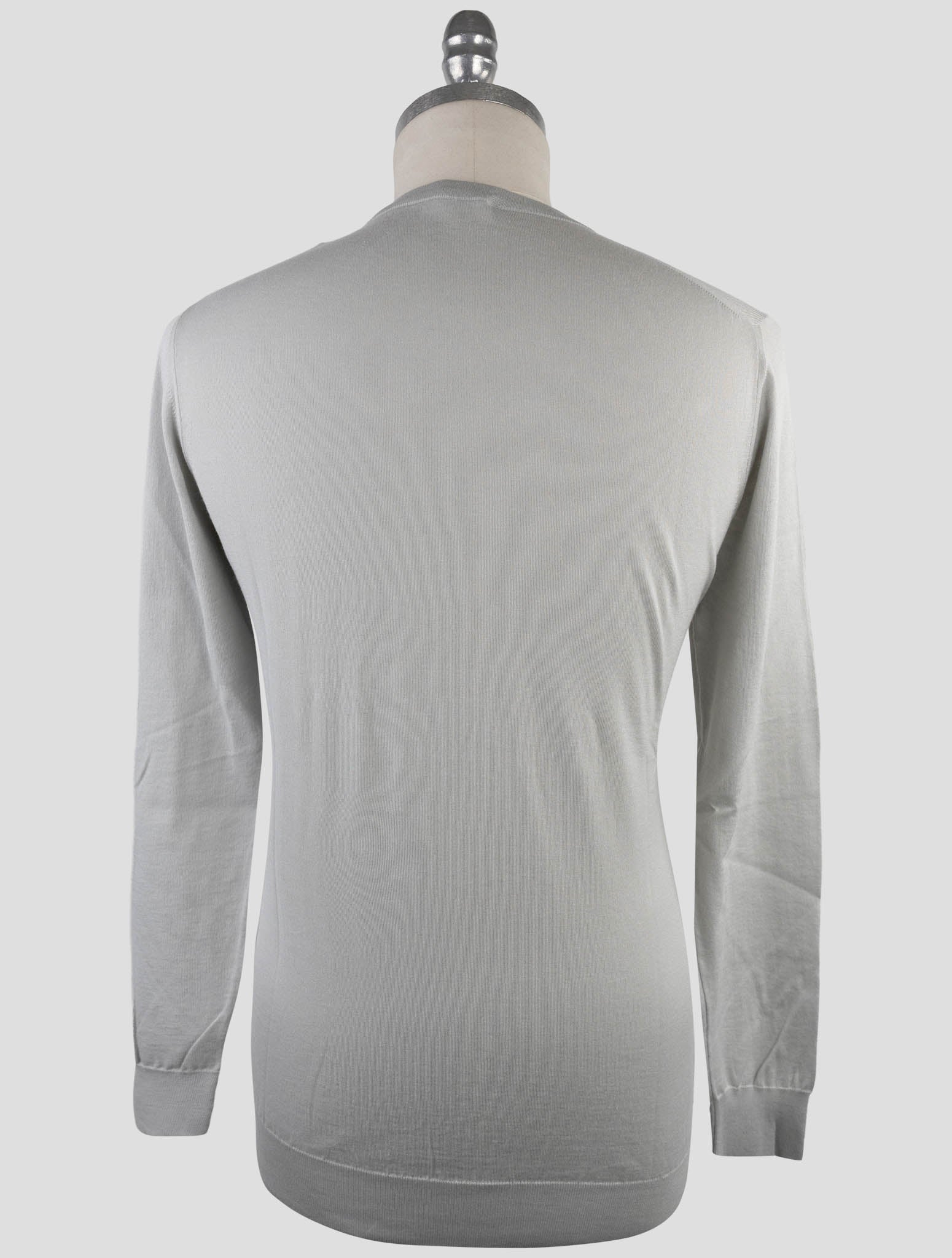 Kiton Gray Cotton Sweater Crewneck