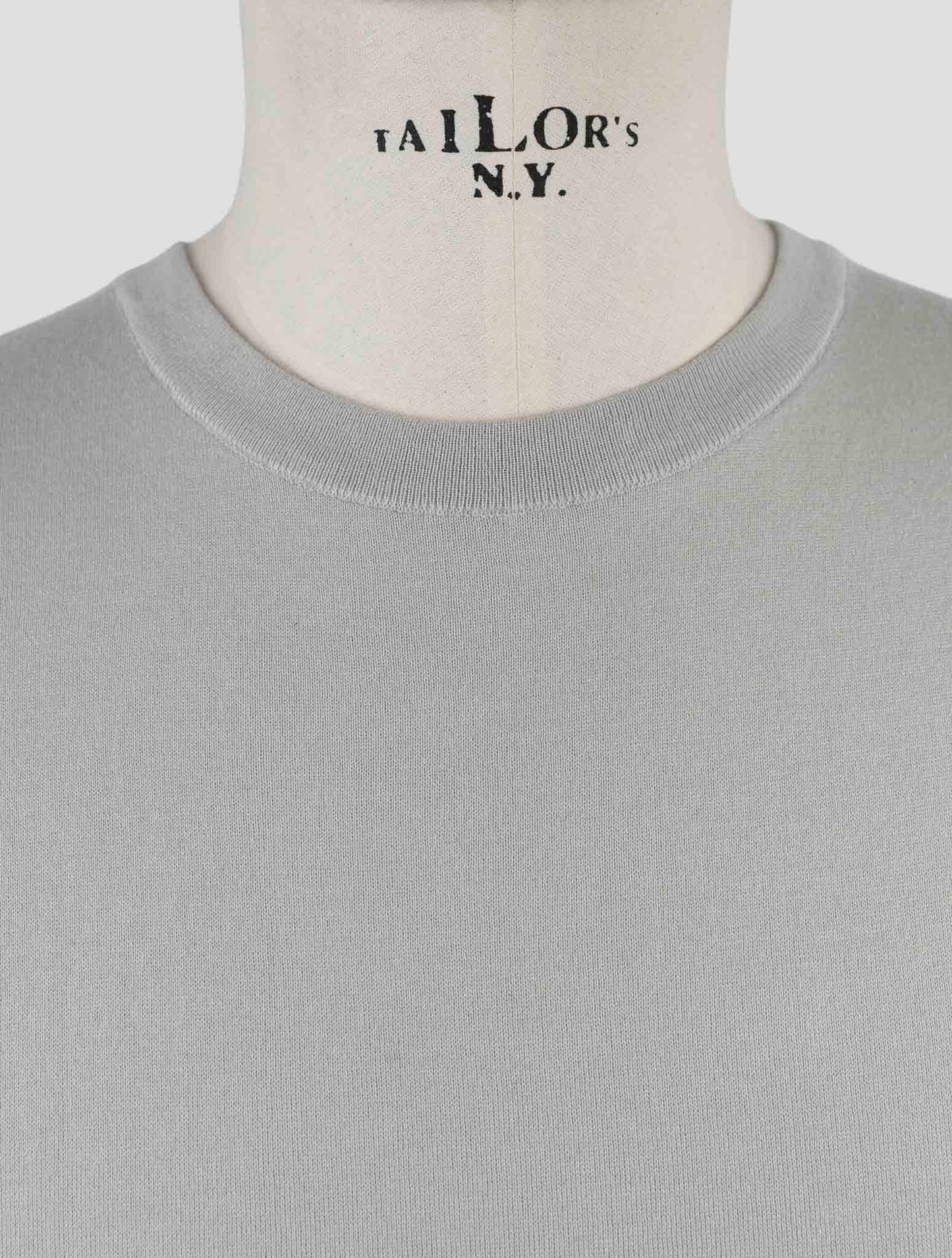 Kiton Gray Cotton Sweater Crewneck