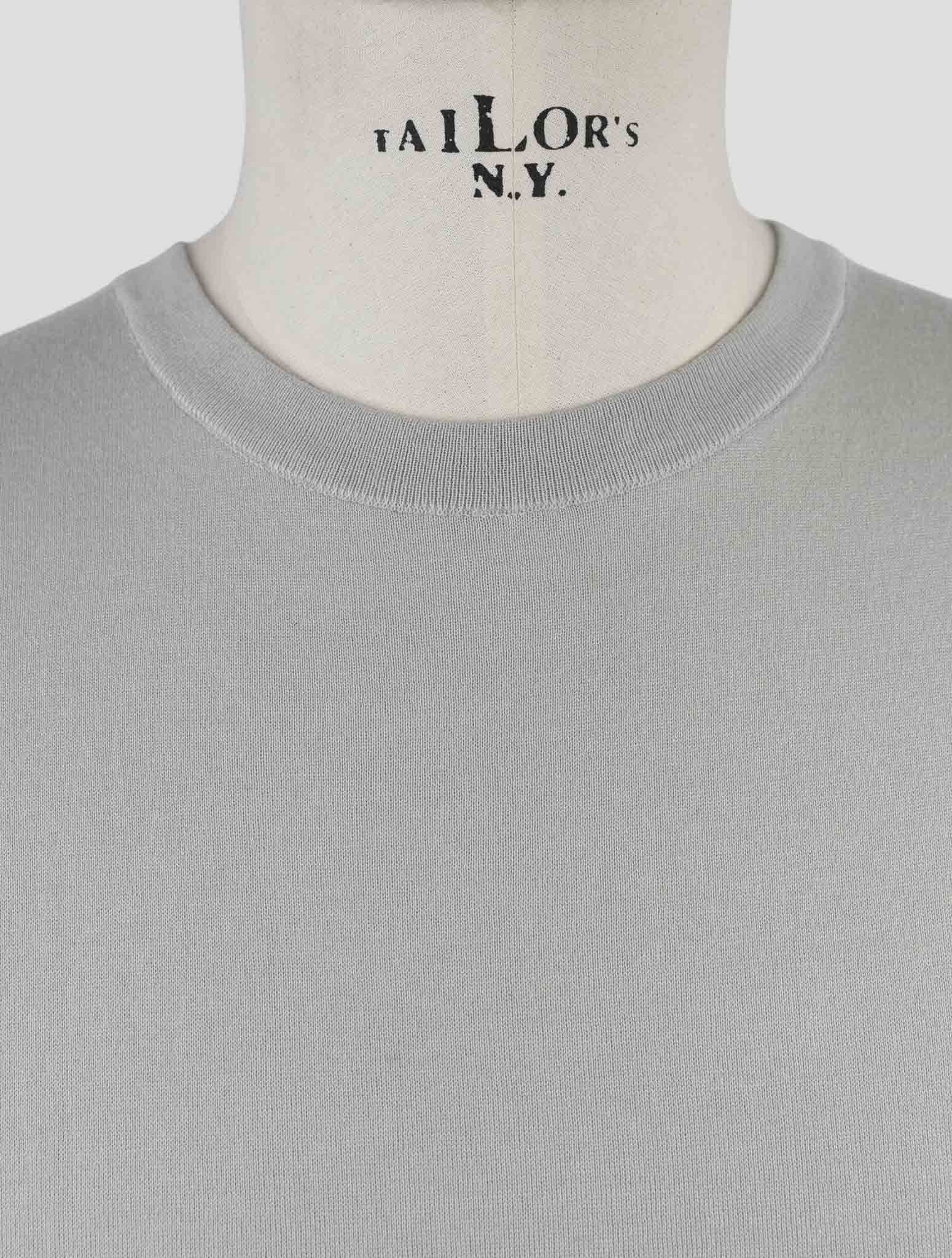 Kiton Gray Cotton Sweater Crewneck