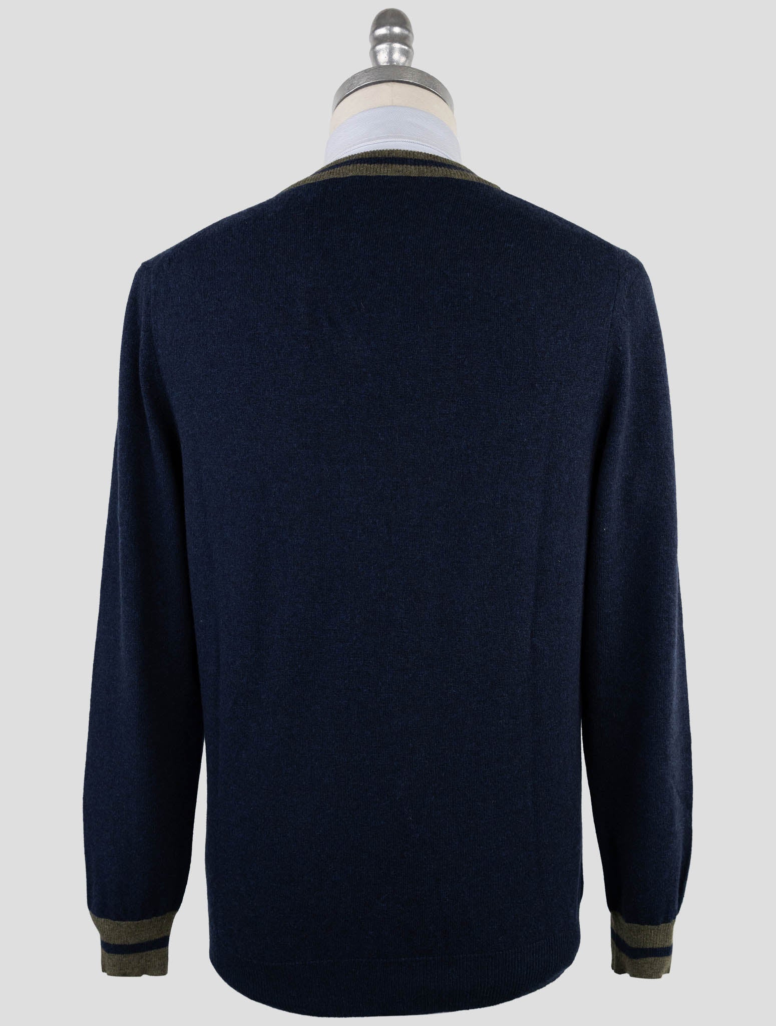Kiton Blue Green Cashmere Sweater V-Neck