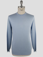 Kiton Light Blue Silk Cashmere Linen Sweater Crewneck