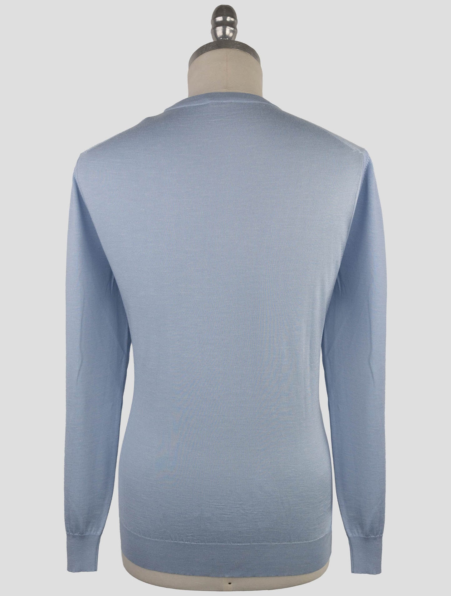 Kiton Light Blue Silk Cashmere Linen Sweater Crewneck