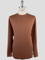 Kiton Brown Cotton Cashmere Sweater Crewneck