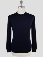 Kiton Blue Wool Sweater Crewneck