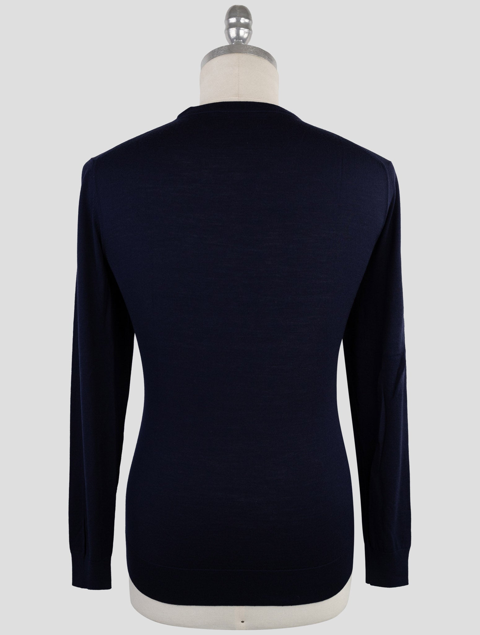 Kiton Blue Wool Sweater Crewneck
