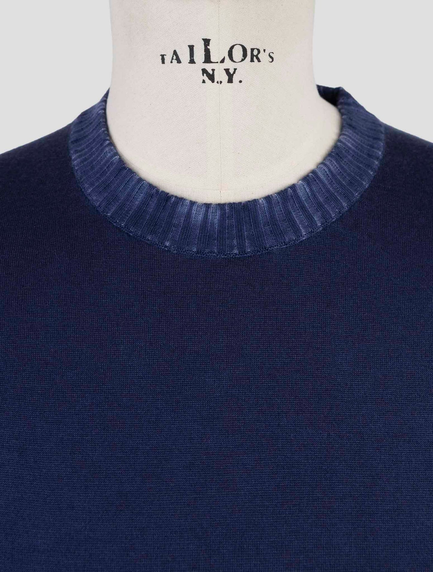 Kiton Blue Cashmere Silk Sweater Crewneck