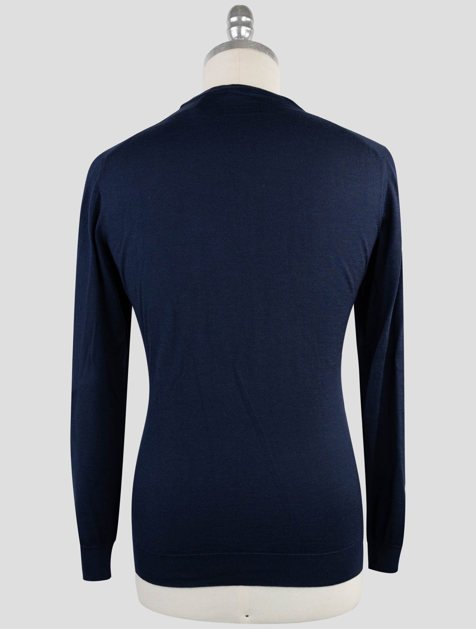 Kiton Blue Cashmere Silk Sweater Crewneck