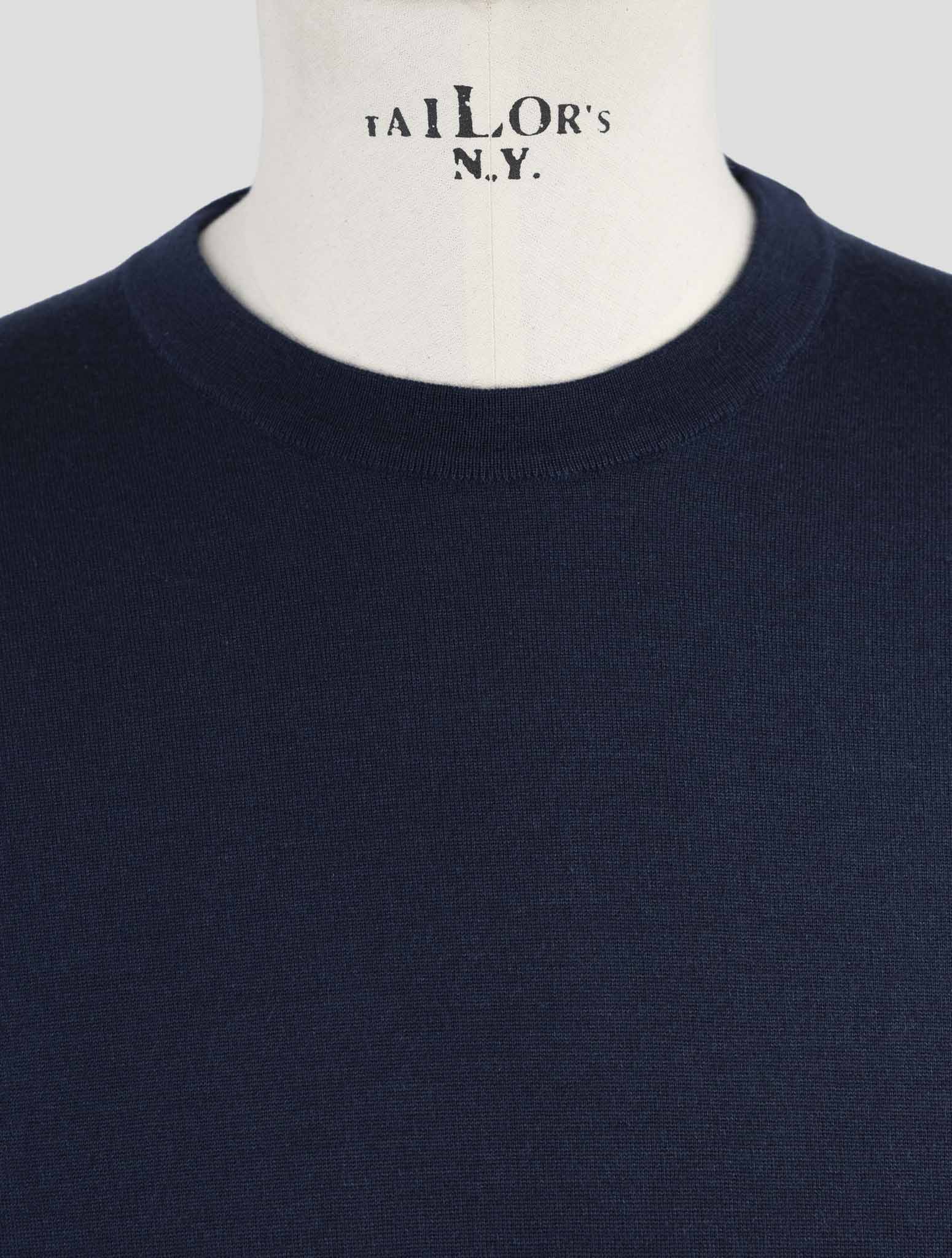 Kiton Blue Cashmere Silk Sweater Crewneck