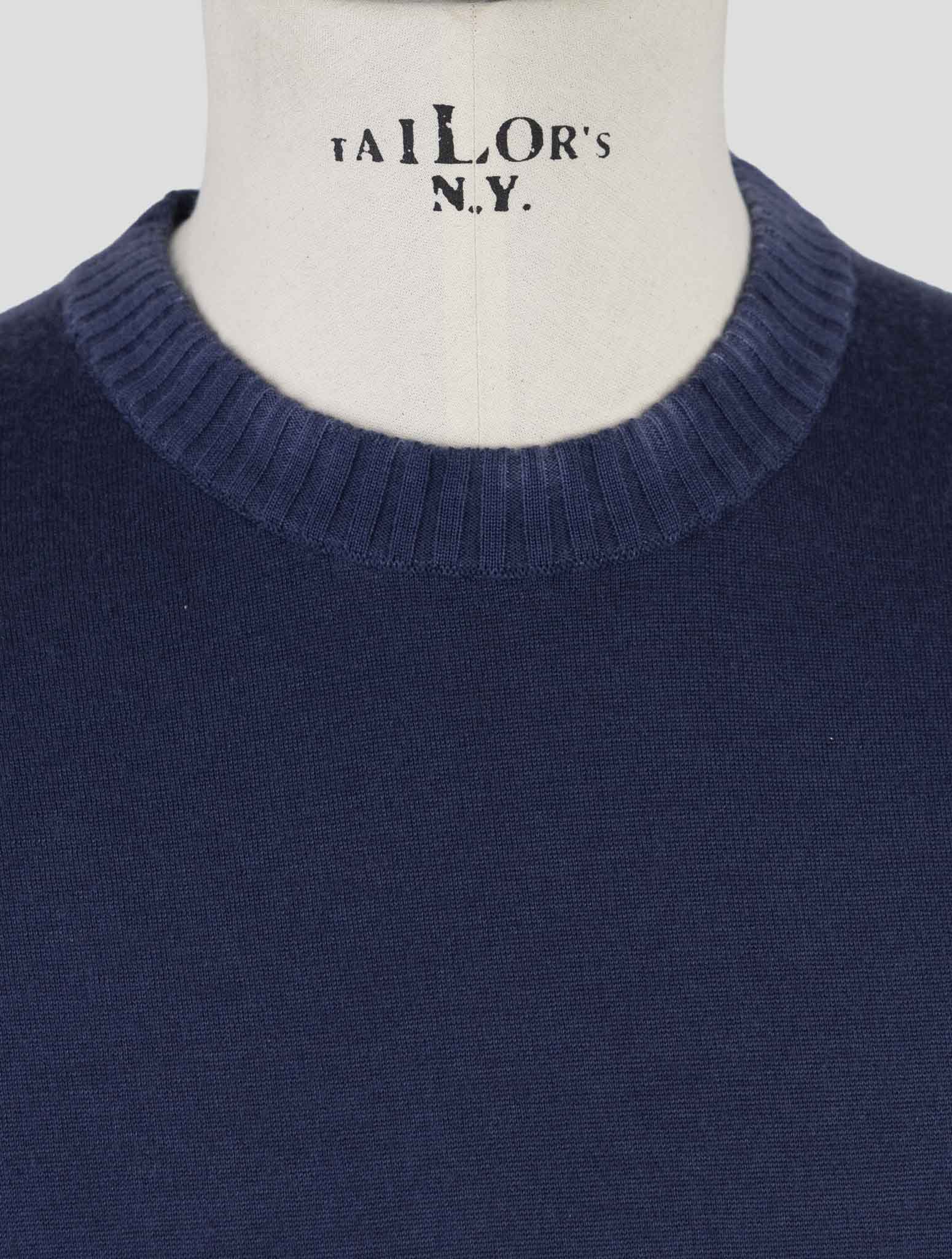 Kiton Blue Cashmere Silk Sweater Crewneck