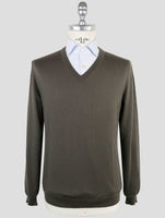 Kiton Green Cashmere Silk Sweater V-Neck