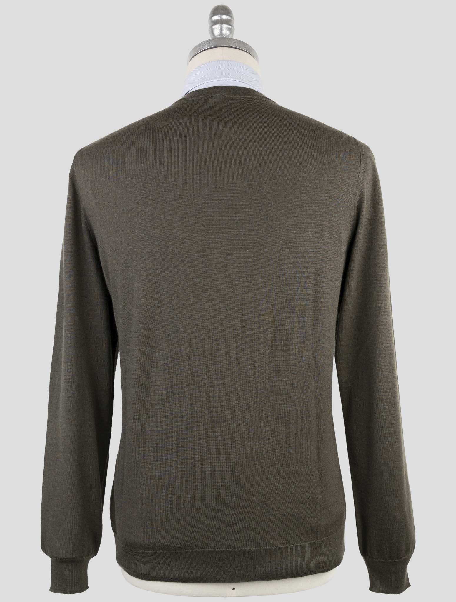 Kiton Green Cashmere Silk Sweater V-Neck