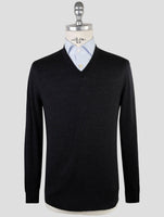 Kiton Dark Gray Wool Sweater V-Neck