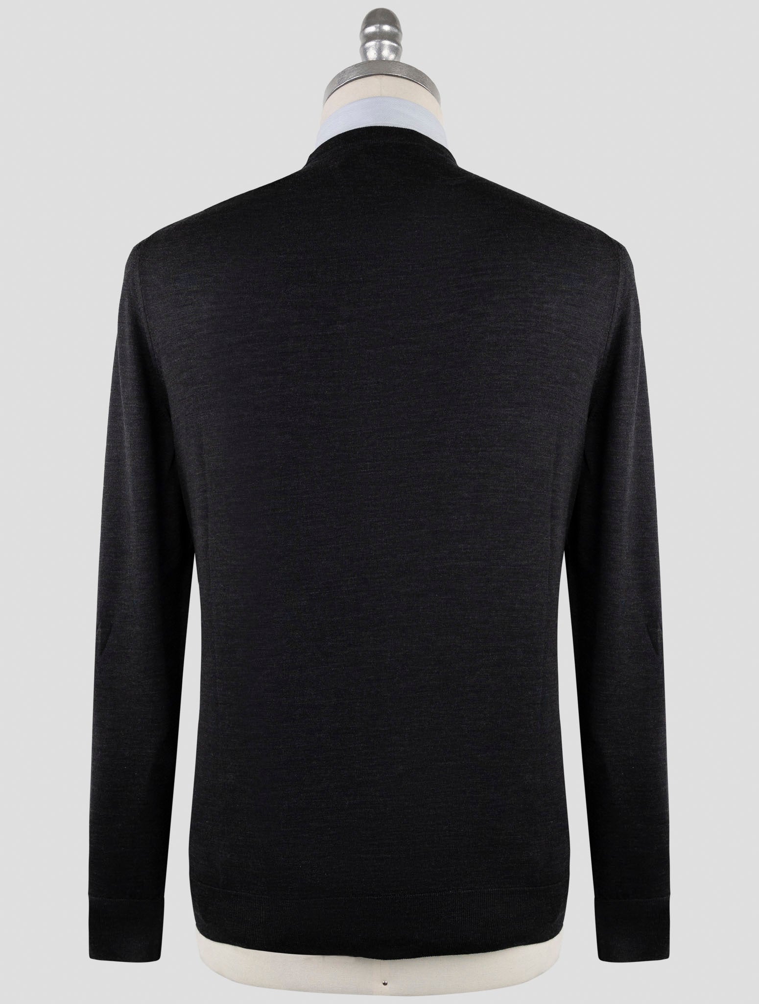 Kiton Dark Gray Wool Sweater V-Neck