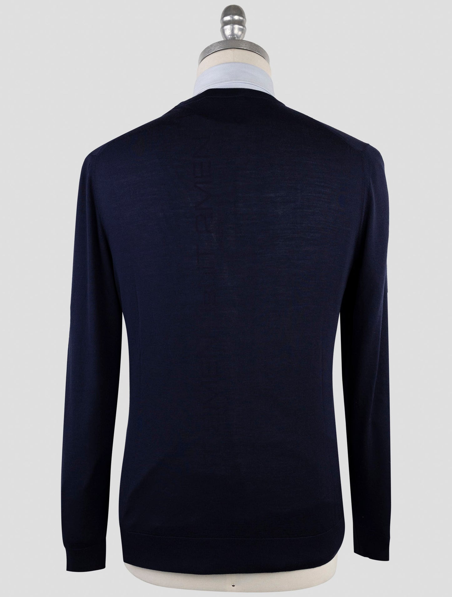 Kiton Blue Wool Sweater V-Neck