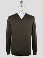 Kiton Green Wool Sweater V-Neck