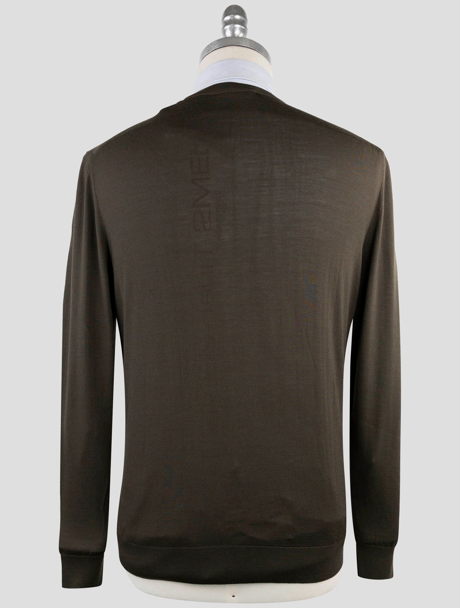 Kiton Green Wool Sweater V-Neck