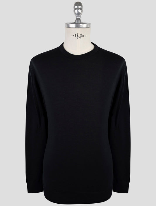Kiton Black Wool Tsweater Crewneck