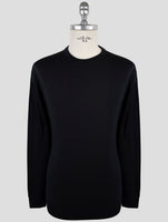 Kiton Black Wool Tsweater Crewneck