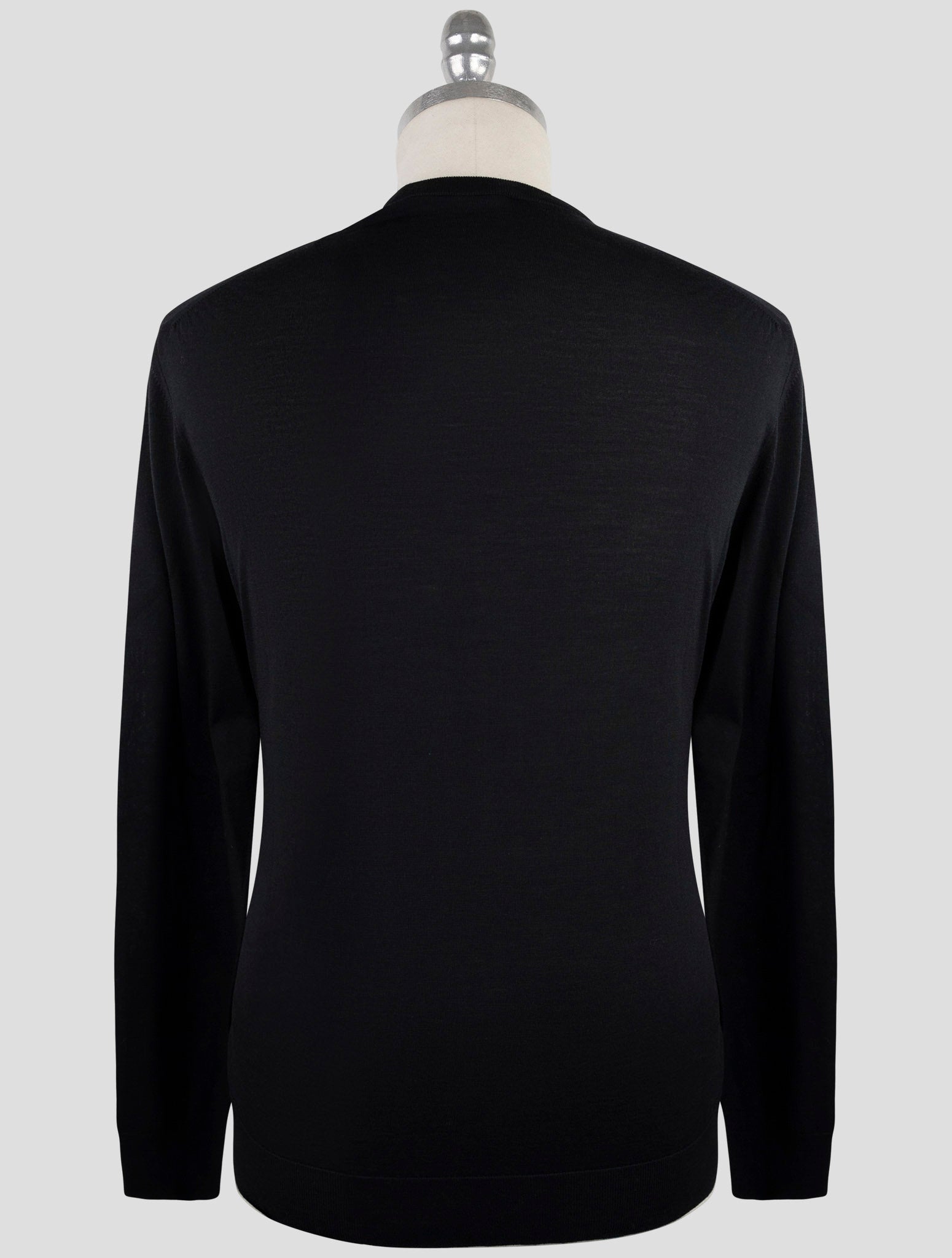 Kiton Black Wool Tsweater Crewneck
