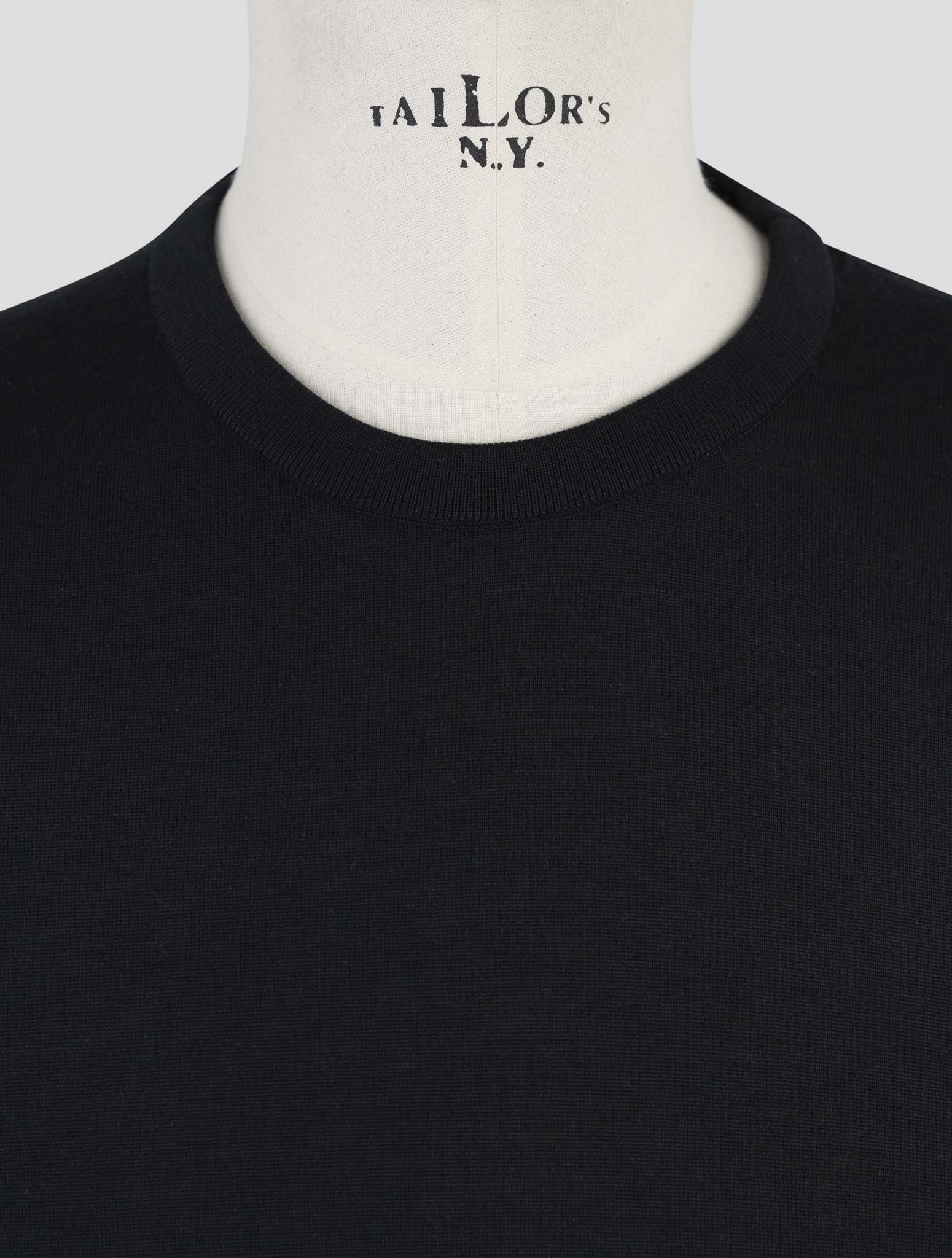 Kiton Black Wool Tsweater Crewneck