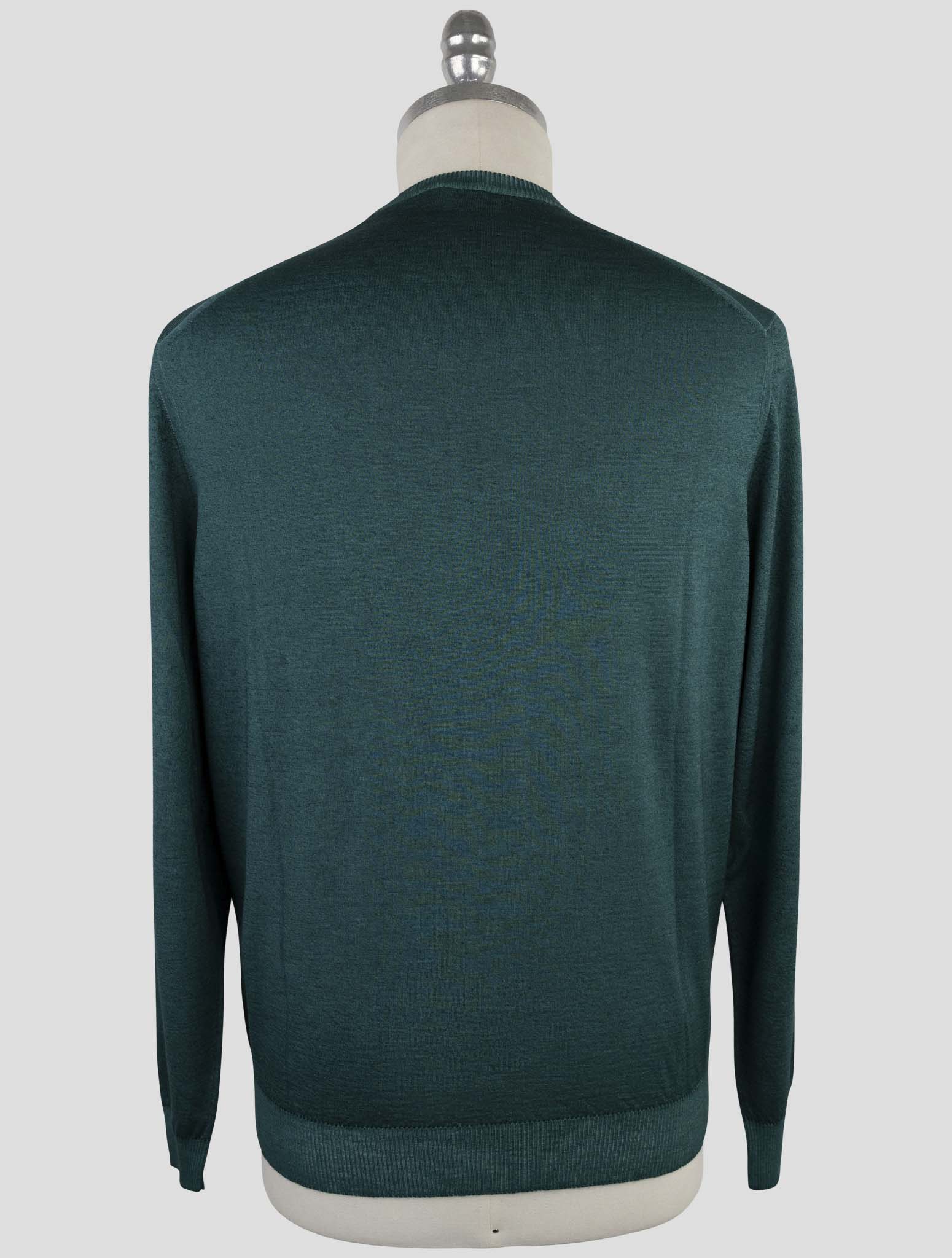 Kiton Green Cashmere Silk Sweater V-Neck