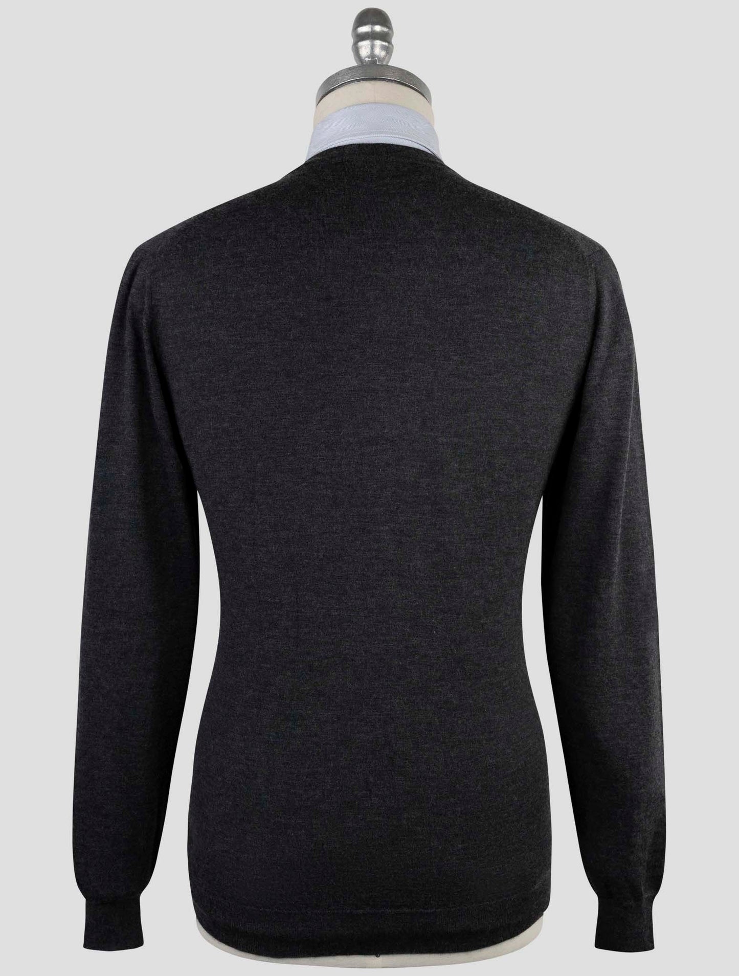 Kiton Gray Cashmere Silk Sweater V-Neck