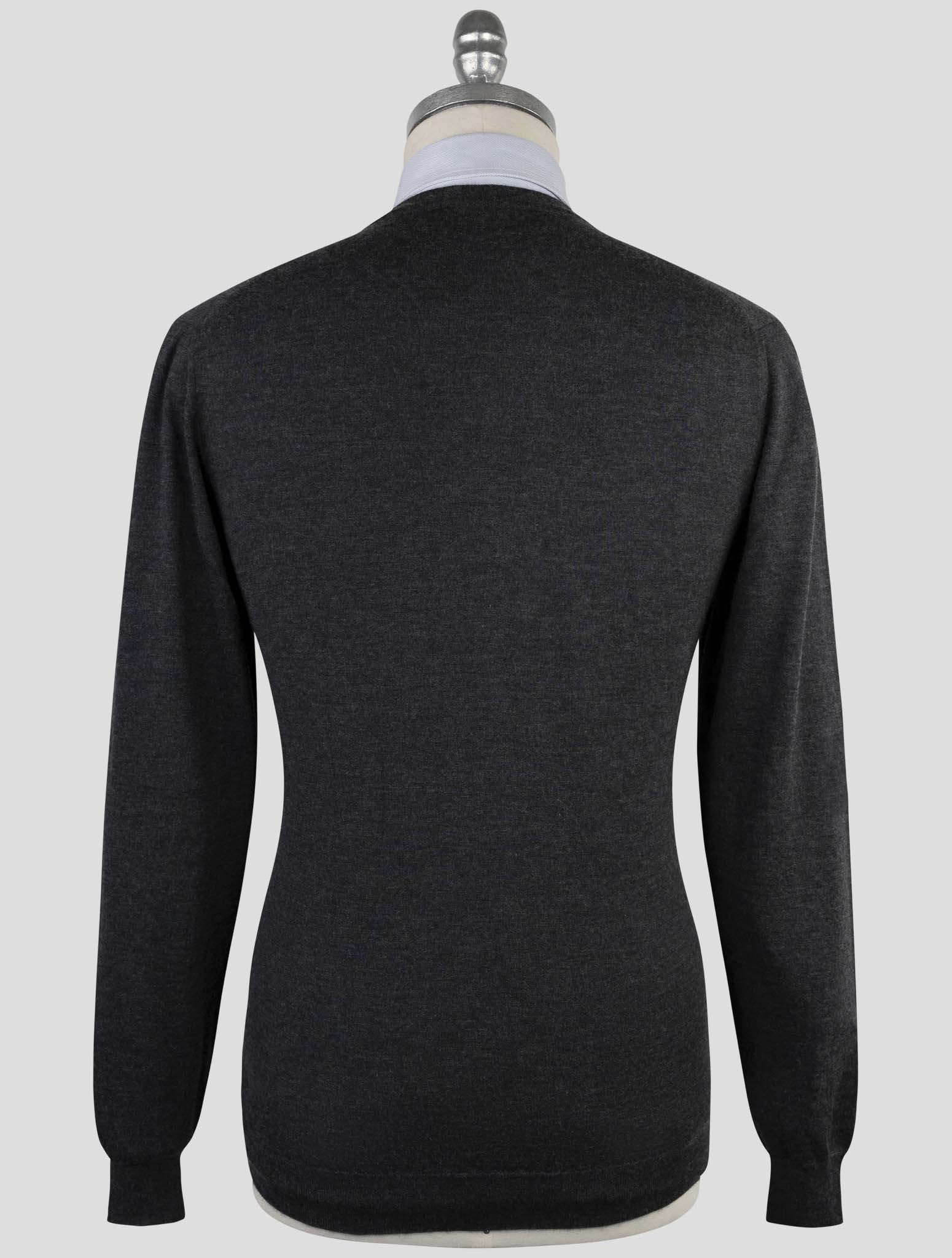 Kiton Gray Cashmere Silk Sweater V-Neck