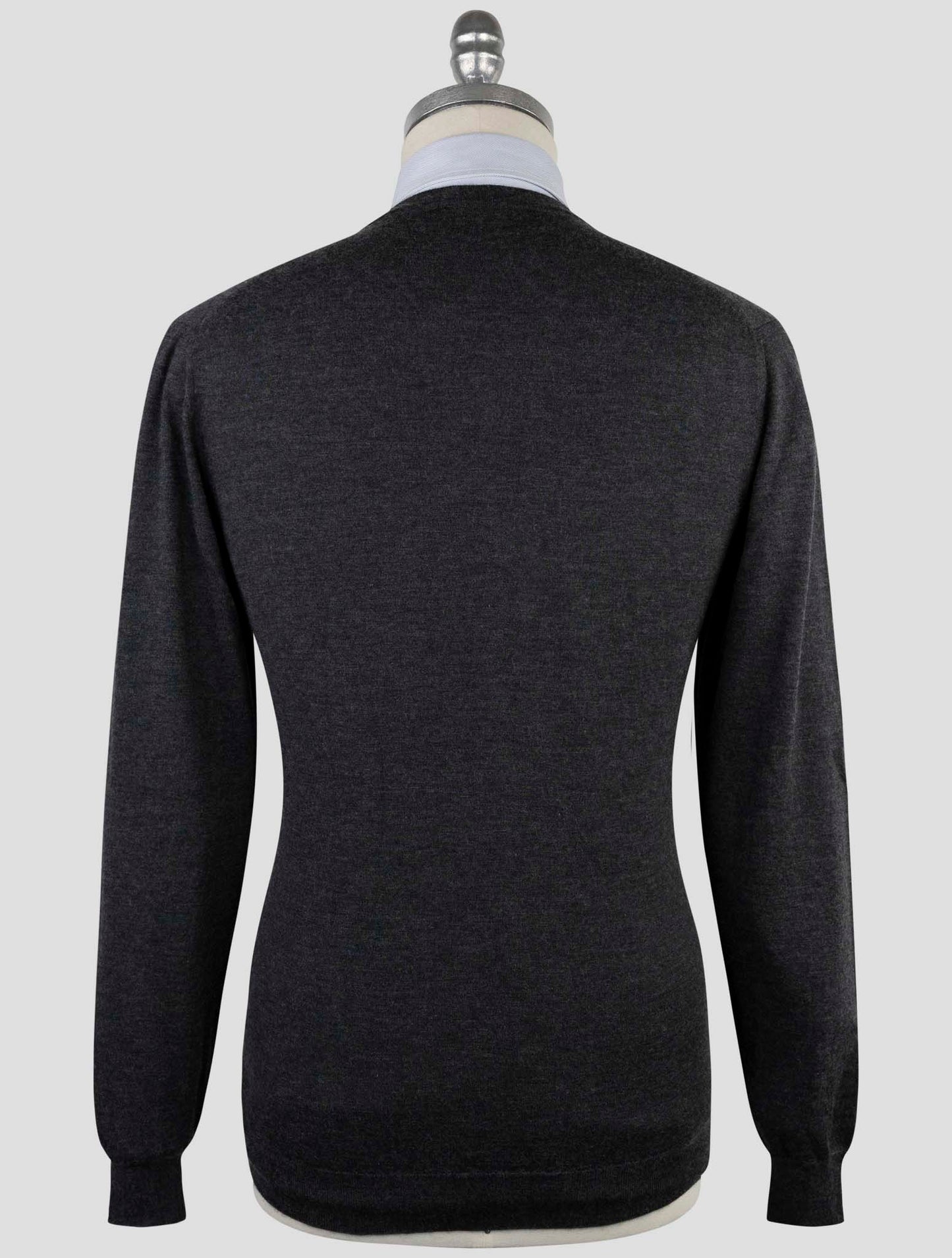 Kiton Gray Cashmere Silk Sweater V-Neck