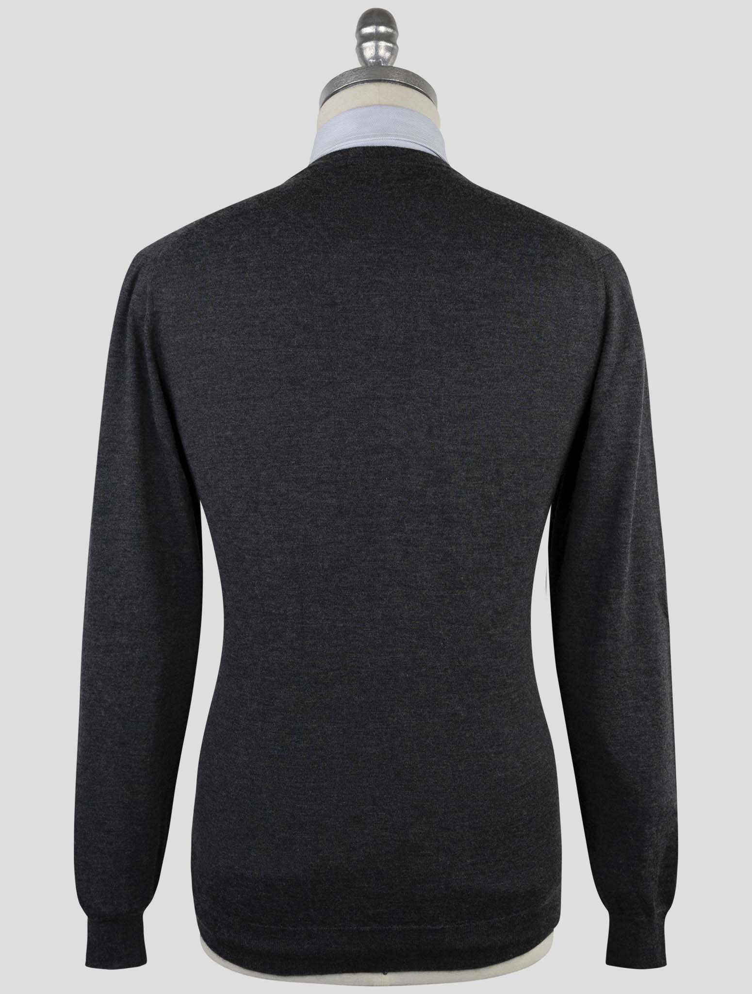 Kiton Gray Cashmere Silk Sweater V-Neck