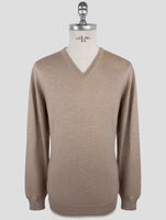 Kiton Beige Cashmere Silk Sweater V-Neck