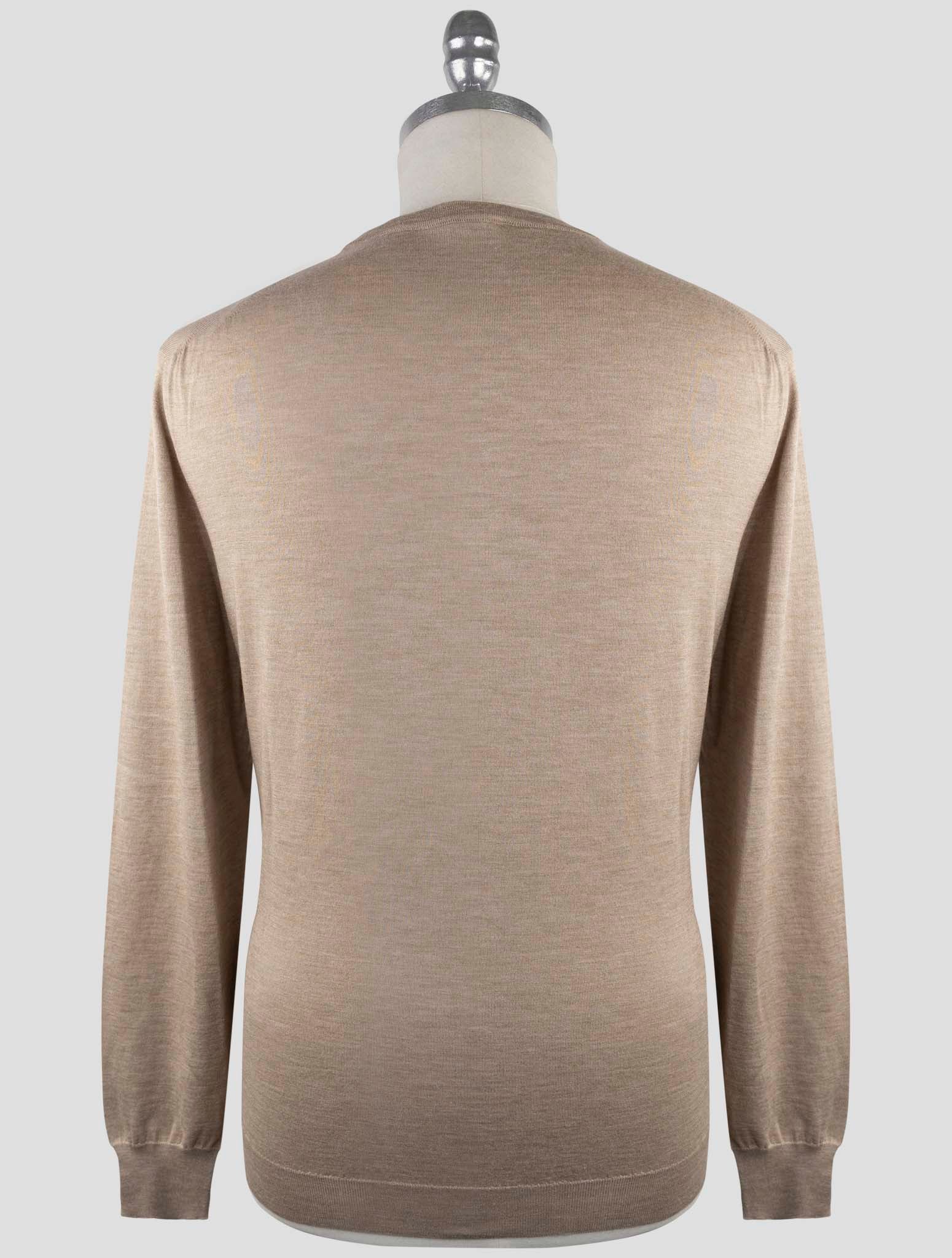 Kiton Beige Cashmere Silk Sweater V-Neck