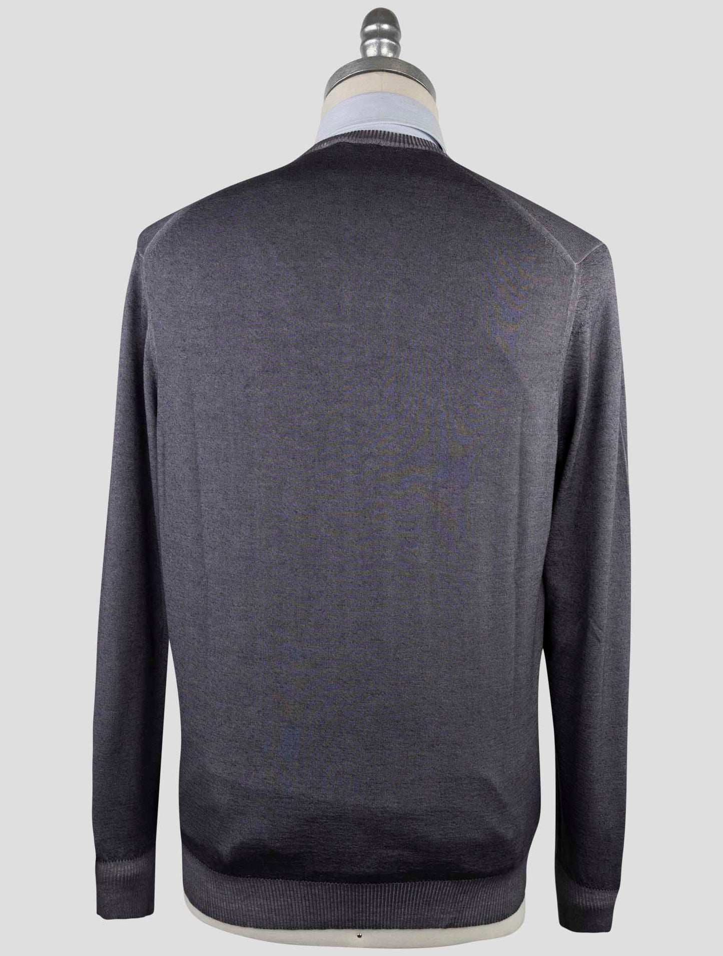 Kiton Gray Cashmere Silk Sweater V-Neck