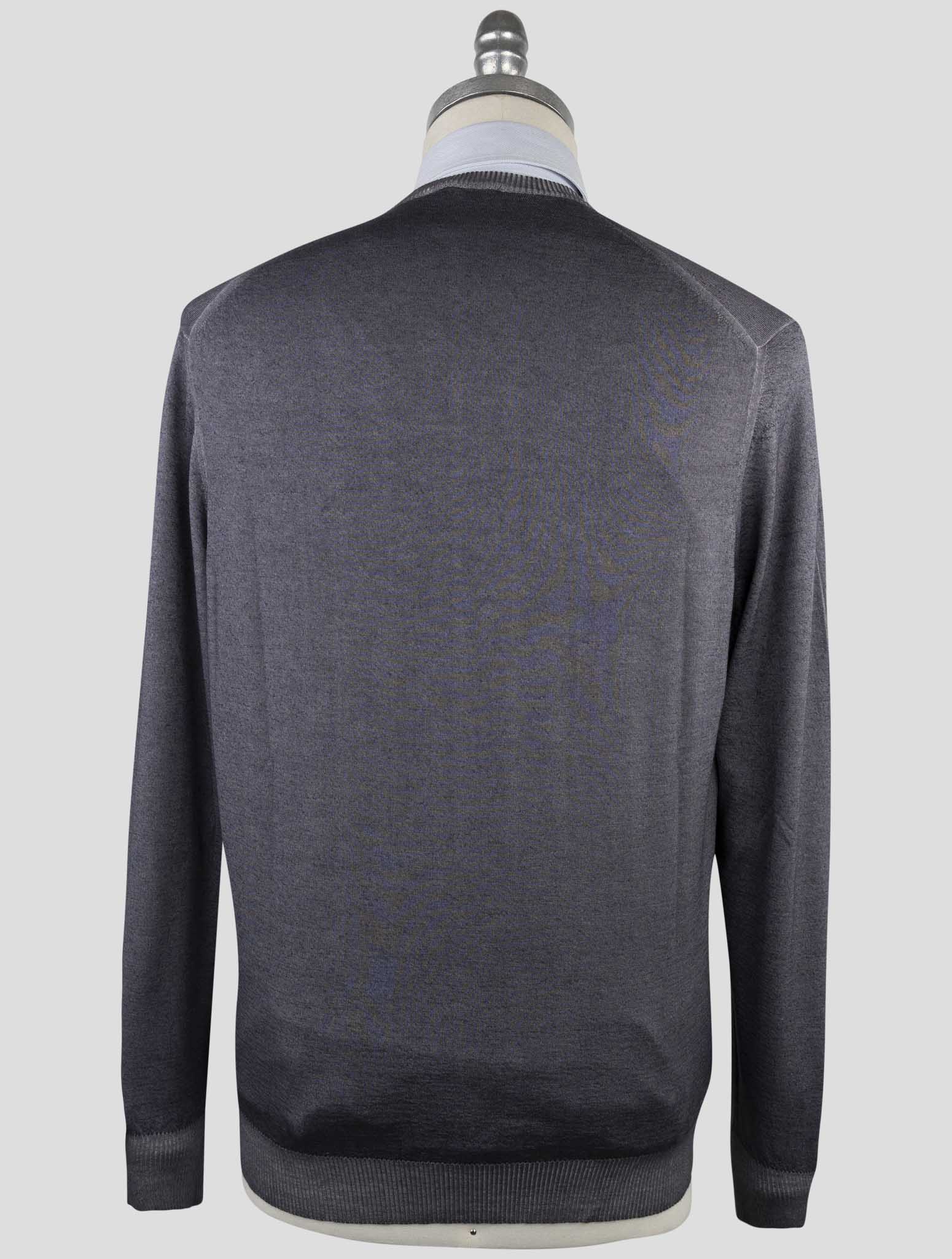 Kiton Gray Cashmere Silk Sweater V-Neck