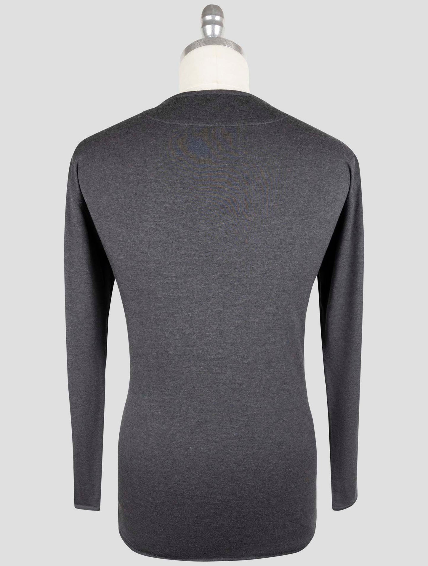 Kiton Gray Cashmere Silk Sweater Crewneck