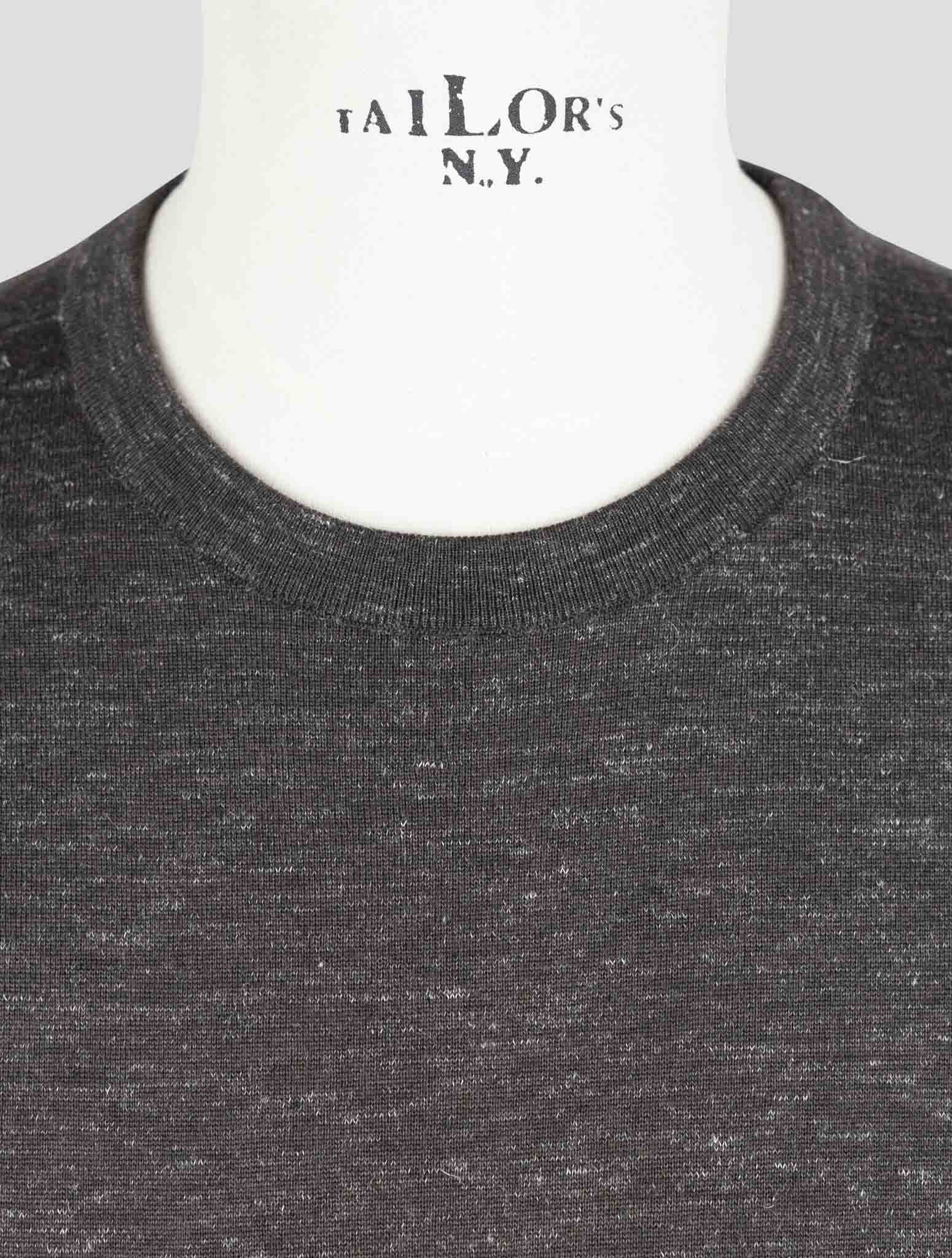 Kiotn Brown Silk Cashmere Linen Sweater Crewneck